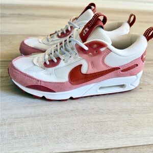 Nike Red and White Air Max Sneakers